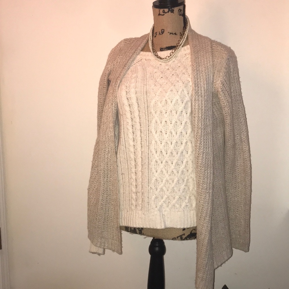 Tan waffle cardigan